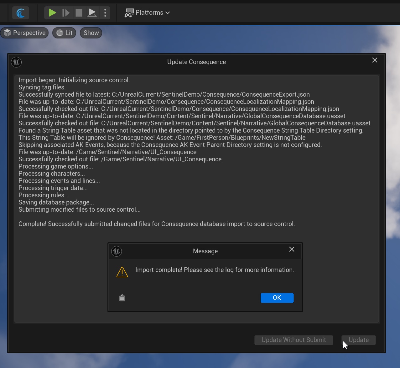 Workflow: import in game